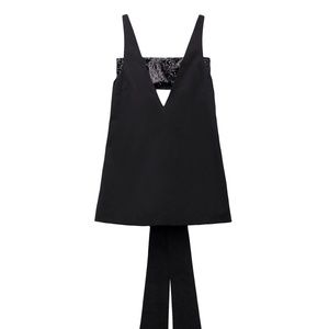 STAUD black mini dress with sequin bandeau